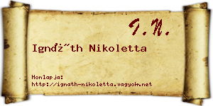 Ignáth Nikoletta névjegykártya