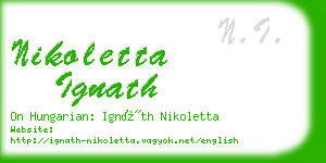 nikoletta ignath business card